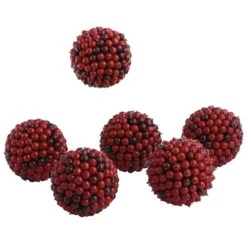 5” Red Berry Ball (Set Of 6) -Artificial Trees Store artificial 5 red berry ball set of 6 nearly natural 889320