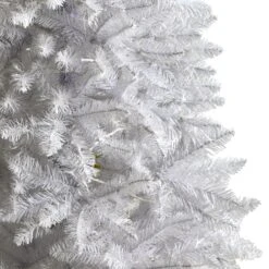 5’ Slim White Artificial Christmas Tree With 150 Warm White LED Lights And 491 Bendable Branches -Artificial Trees Store artificial 5 slim white artificial christmas tree with 150 warm white led lights and 491 bendable branches nearly natural 245551