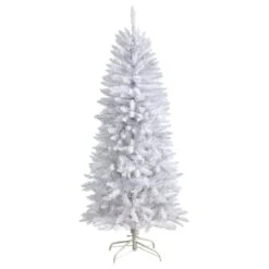 5’ Slim White Artificial Christmas Tree With 491 Bendable Branches