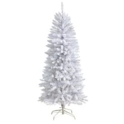 5’ Slim White Artificial Christmas Tree With 491 Bendable Branches -Artificial Trees Store artificial 5 slim white artificial christmas tree with 491 bendable branches christmas tree nearly natural 873821