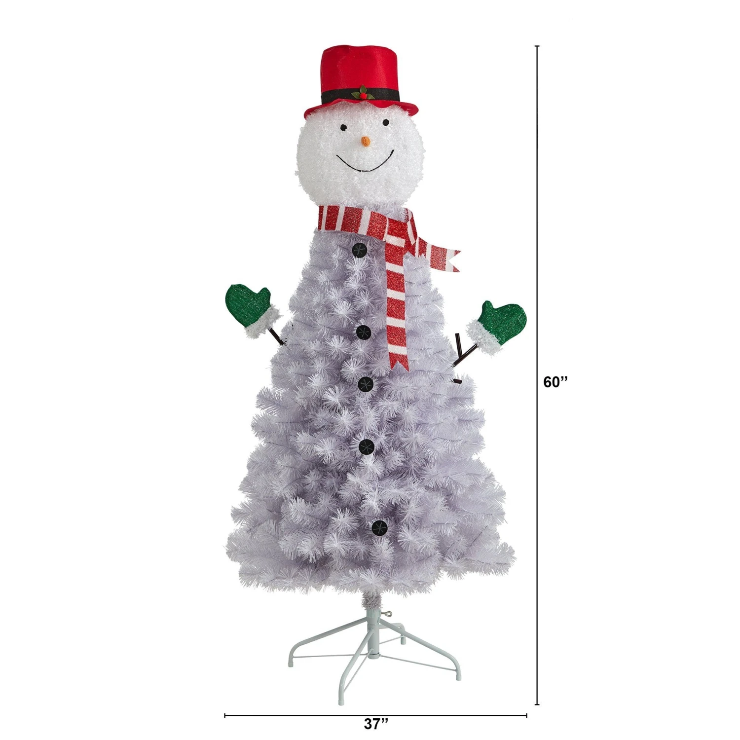 5’ Snowman Artificial Christmas Tree With 408 Bendable Branches 2 5’ Snowman Artificial Christmas Tree With 408 Bendable Branches - Image 2