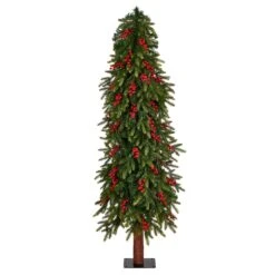 5’ Victoria Fir Artificial Christmas Tree 10 5’ Victoria Fir Artificial Christmas Tree -Artificial Trees Store artificial 5 victoria fir tree with 200 multi color multifunction led lights berries and 278 branches nearly natural 173730