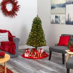 5’ Virginia Fir Artificial Christmas Tree With 200 Clear Lights And 379 Bendable Branches -Artificial Trees Store artificial 5 virginia fir artificial christmas tree with 200 clear lights and 379 bendable branches nearly natural 117305