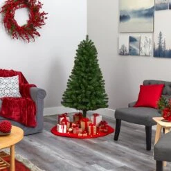 5’ Virginia Fir Artificial Christmas Tree With 200 Clear Lights And 379 Bendable Branches -Artificial Trees Store artificial 5 virginia fir artificial christmas tree with 200 clear lights and 379 bendable branches nearly natural 280481