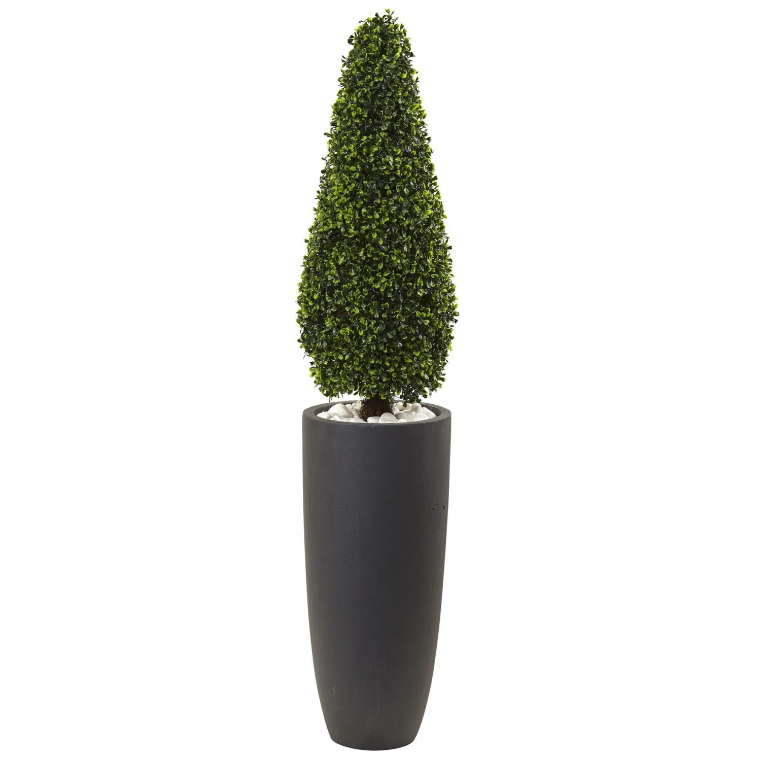 50” Boxwood Topiary With Gray Cylindrical Planter UV Resistant (Indoor/Outdoor) 1 50” Boxwood Topiary With Gray Cylindrical Planter UV Resistant (Indoor/Outdoor)