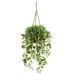 51” Wandering Jew Artificial Plant In Hanging Basket (Real Touch)