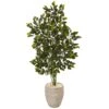 53” Ficus Artificial Tree In Sand Colored Planter