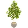 54” Lemon Artificial Tree In Sand Colored Planter