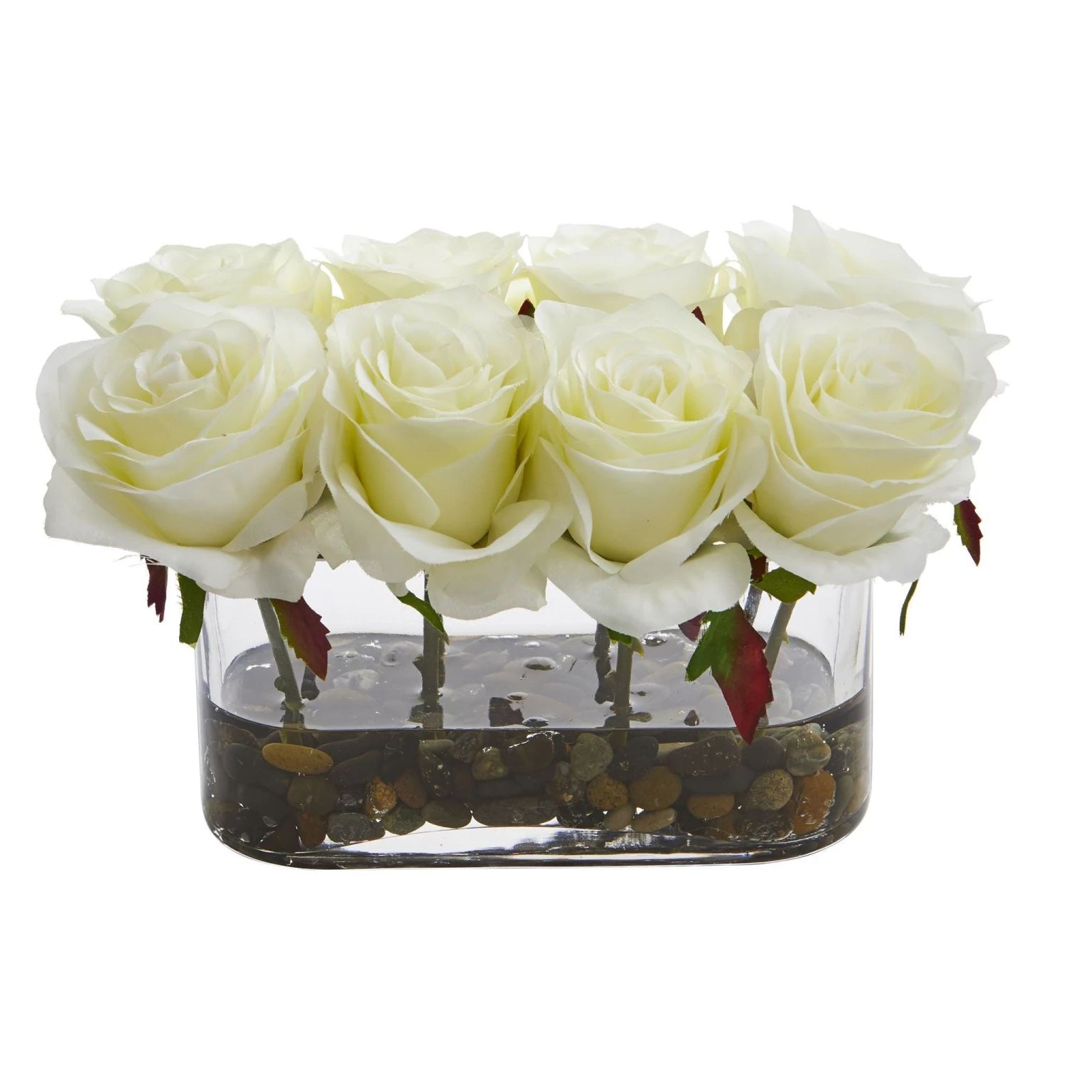 5.5” Blooming Roses In Glass Vase Artificial Arrangement 7 5.5” Blooming Roses In Glass Vase Artificial Arrangement - Image 7