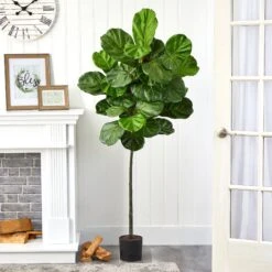 5.5’ Fiddle Leaf Artificial Tree -Artificial Trees Store artificial 55 fiddle leaf artificial tree nearly natural 759049