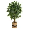 5.5’ Palace Ficus Artificial Tree In Handmade Natural Cotton Planter