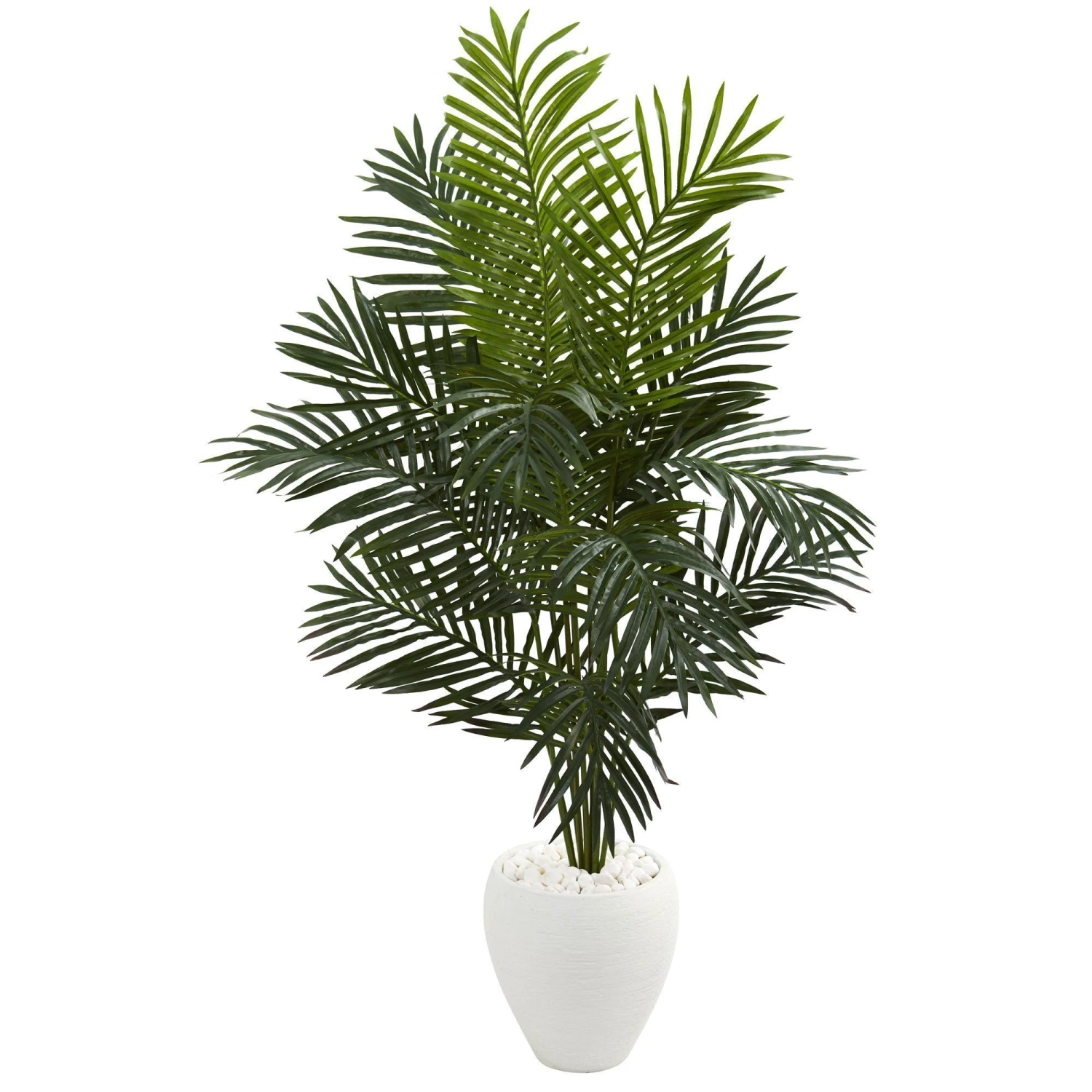 5.5’ Paradise Artificial Palm Tree In White Planter 1 5.5’ Paradise Artificial Palm Tree In White Planter