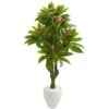 5.5’ Plumeria Artificial Tree In White Planter (Indoor/Outdoor)