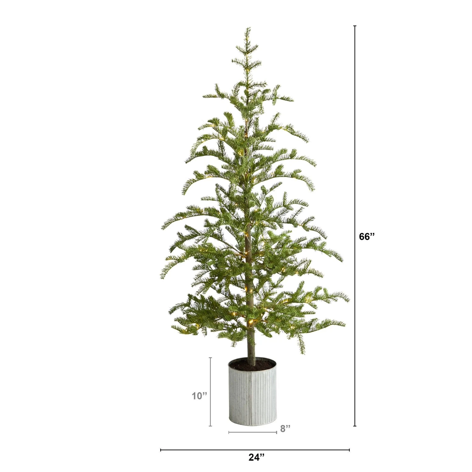 5.5’ Pre-Lit Pine Artificial Christmas Tree In Decorative Planter With 150 Lights 2 5.5’ Pre-Lit Pine Artificial Christmas Tree In Decorative Planter With 150 Lights - Image 2