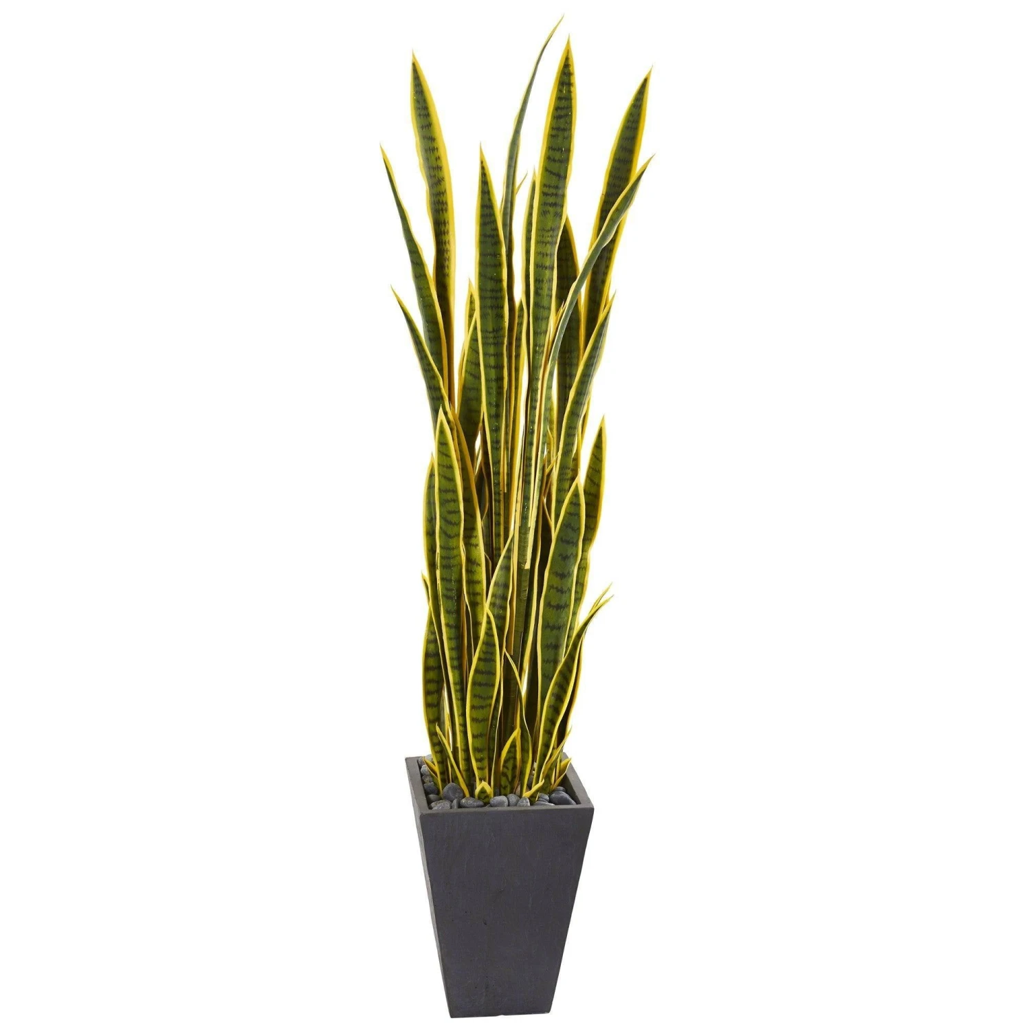 5.5’ Sansevieria Artificial Plant In Slate Planter 1 5.5’ Sansevieria Artificial Plant In Slate Planter