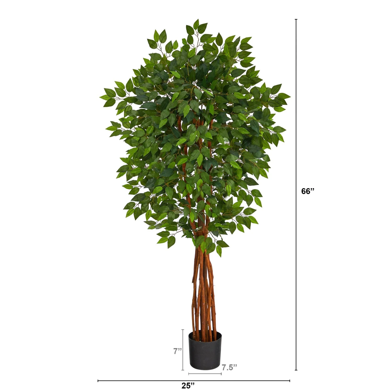 5.5’ Super DeluxeNatural Trunk Ficus Artificial Tree With 2 5.5’ Super DeluxeNatural Trunk Ficus Artificial Tree With - Image 2