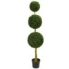 5.5’ Triple Ball Boxwood Artificial Topiary Tree UV Resistant (Indoor/Outdoor)
