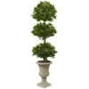 5.5’ Triple Bay Leaf Topiary Artificial Tree In Urn UV Resistant (Indoor/Outdoor)