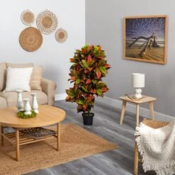 56” Croton Plant (Real Touch) -Artificial Trees Store artificial 56 croton plant real touch nearly natural 578935