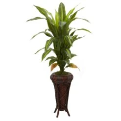 57” Dracaena W/Stand Silk Plant (Real Touch)