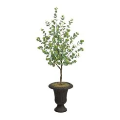 57” Eucalyptus Artificial Tree In Charcoal Urn