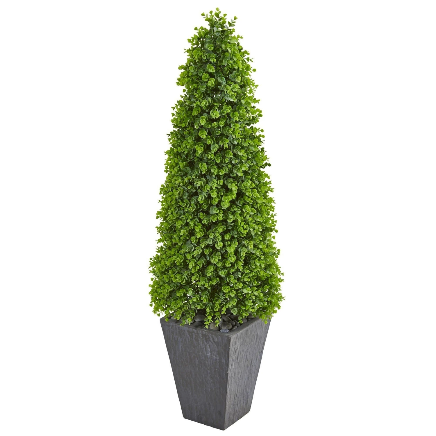 57” Eucalyptus Topiary Artificial Tree In Slate Planter (Indoor/Outdoor) 1 57” Eucalyptus Topiary Artificial Tree In Slate Planter (Indoor/Outdoor)