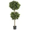 57" Sweet Bay Double Ball Topiary Silk Tree"