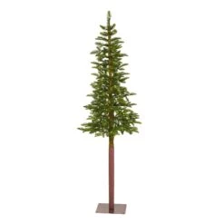 6’ Alaskan Alpine Artificial Christmas Tree With 100 Clear Microdot (Multifunction) LED Lights And 112 Bendable Branches