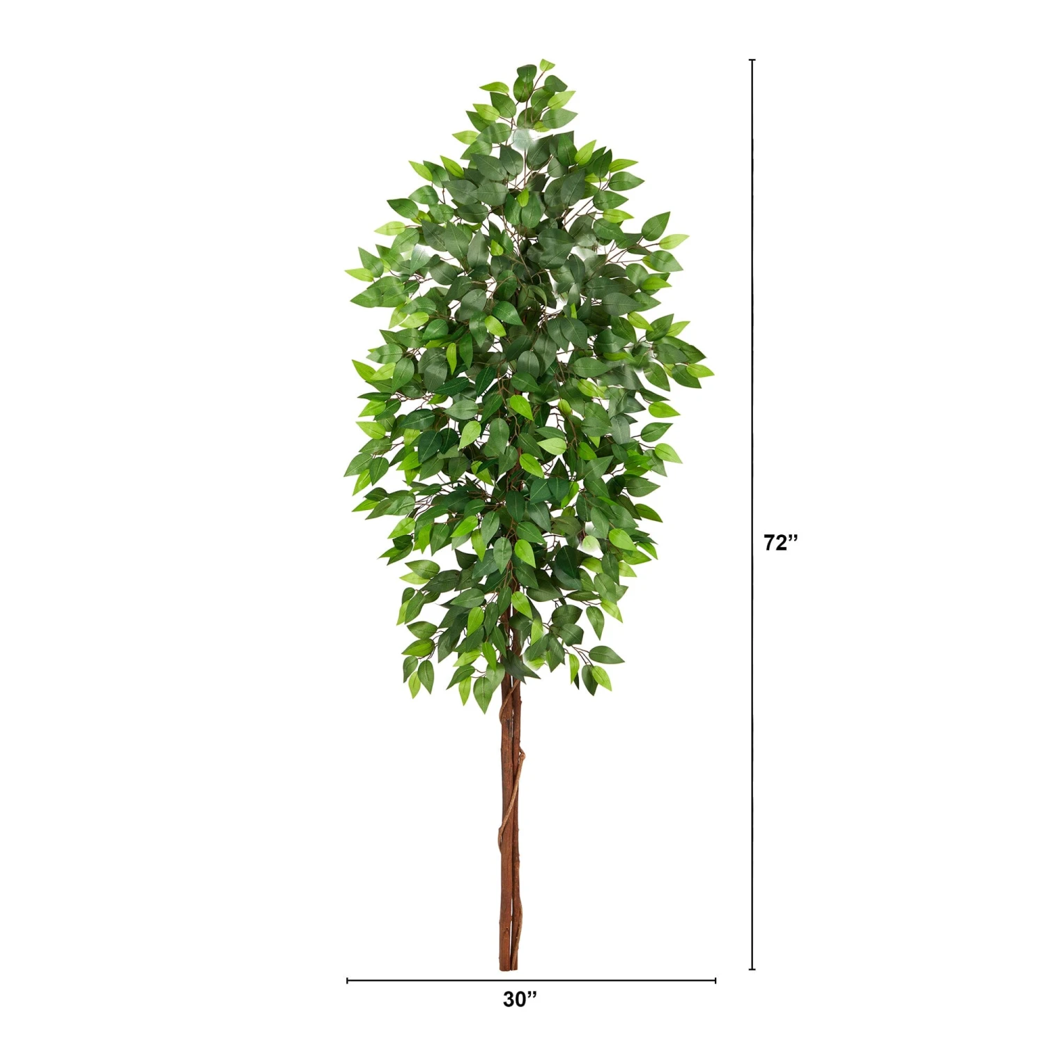 6’ Artificial Double Trunk Ficus Tree (No Pot) 3 6’ Artificial Double Trunk Ficus Tree (No Pot) - Image 3