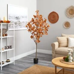 6’ Autumn Eucalyptus Artificial Tree -Artificial Trees Store artificial 6 autumn eucalyptus artificial tree nearly natural 566442