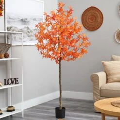 6' Autumn Maple Artificial Tree -Artificial Trees Store artificial 6 autumn maple artificial tree nearly natural 848885