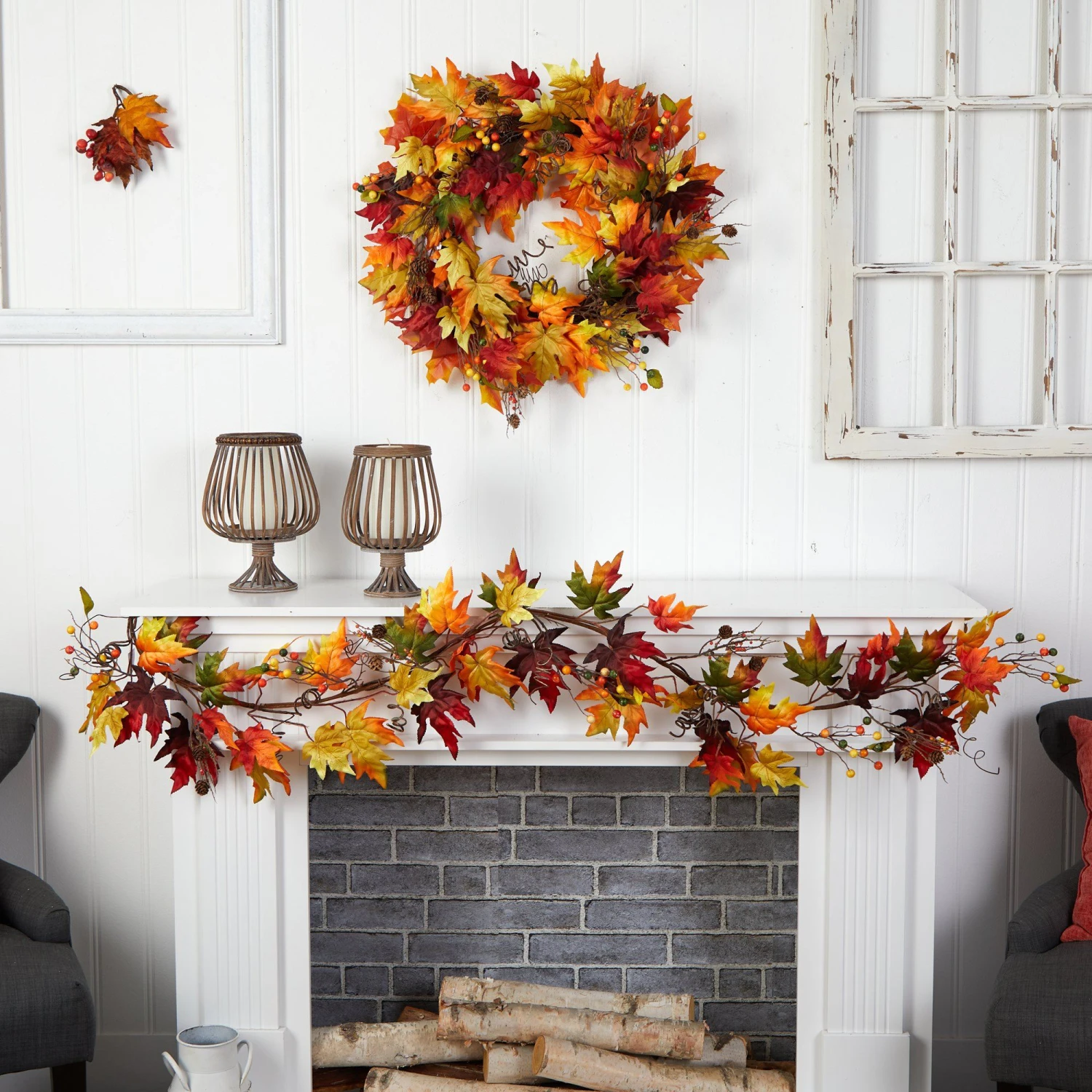 6’ Autumn Maple Leaf And Berry Fall Garland 3 6’ Autumn Maple Leaf And Berry Fall Garland - Image 3