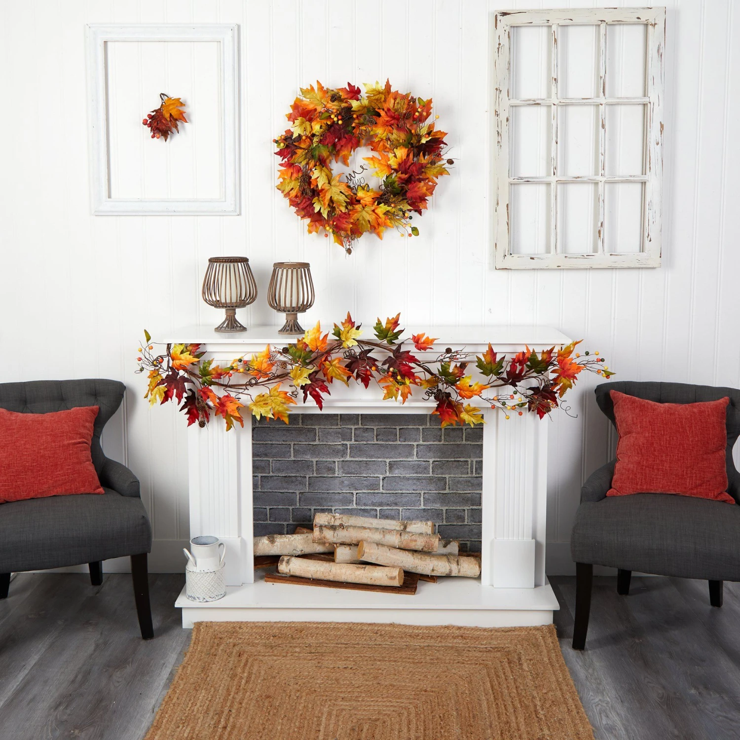 6’ Autumn Maple Leaf And Berry Fall Garland 4 6’ Autumn Maple Leaf And Berry Fall Garland - Image 4