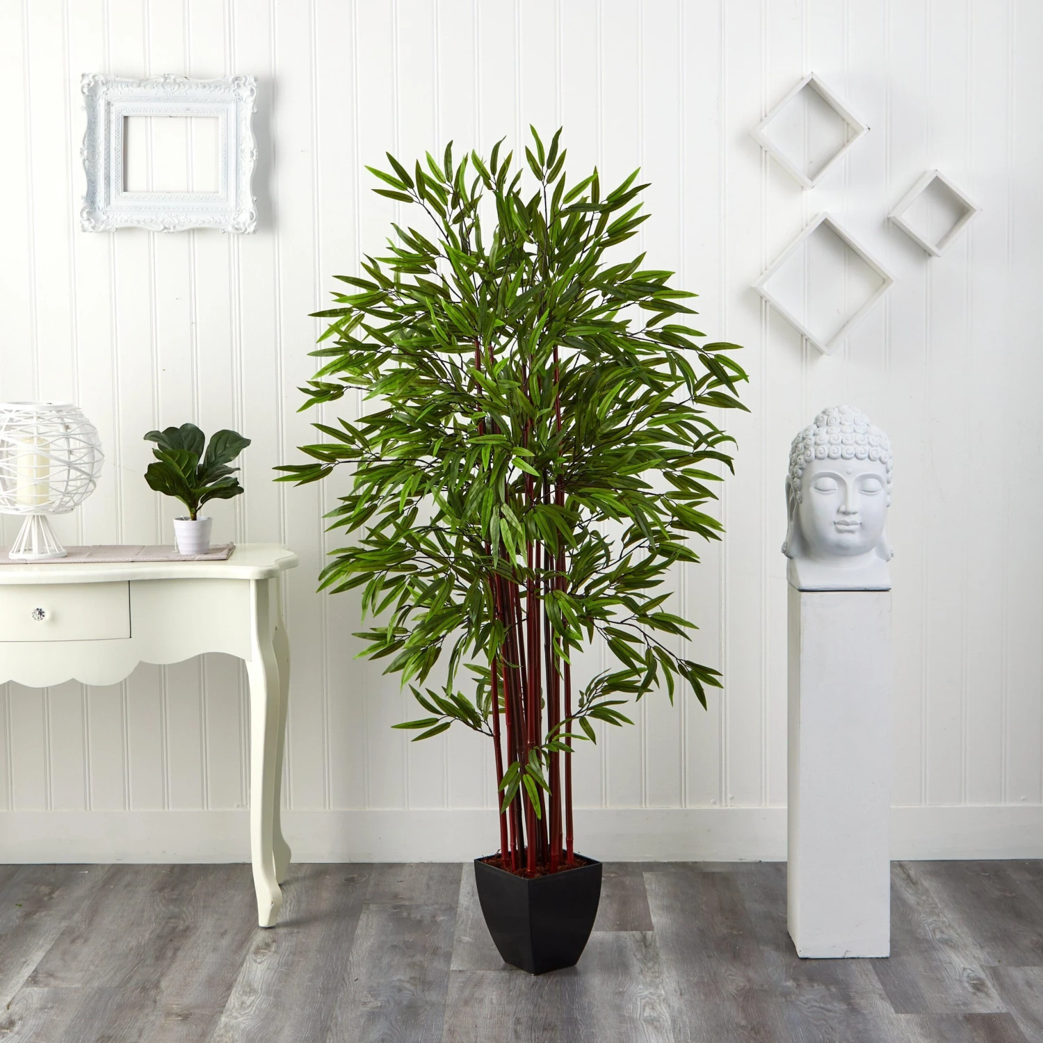 6’ Bamboo Silk Tree W/Planter 2 6’ Bamboo Silk Tree W/Planter - Image 2