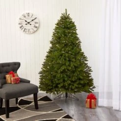 6' Cambridge Spruce Flat Back Artificial Christmas Tree With 350 Warm White (Multifunction) LED Lights And 642 Bendable Branches -Artificial Trees Store artificial 6 cambridge spruce flat back artificial christmas tree with 350 warm white multifunction led lights and 642 bendable branches nearly natural 330294