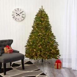 6' Cambridge Spruce Flat Back Artificial Christmas Tree With 350 Warm White (Multifunction) LED Lights And 642 Bendable Branches -Artificial Trees Store artificial 6 cambridge spruce flat back artificial christmas tree with 350 warm white multifunction led lights and 642 bendable branches nearly natural 990802