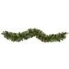 6' Christmas Artificial Garland With 50 Clear LED Lights And Pine Cones
