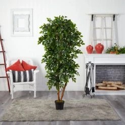 6’ Elegant Ficus Artificial Tree -Artificial Trees Store artificial 6 elegant ficus artificial tree nearly natural 252908
