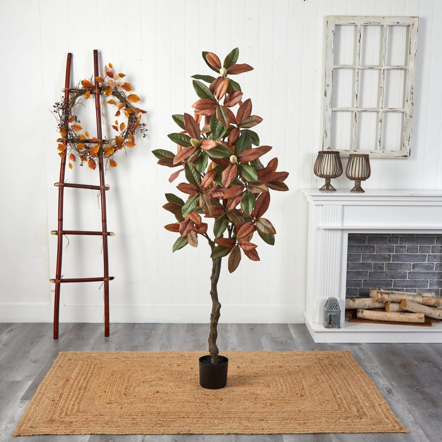 6’ Fall Magnolia Artificial Tree 5 6’ Fall Magnolia Artificial Tree - Image 5