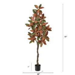 6’ Fall Magnolia Artificial Tree 7 6’ Fall Magnolia Artificial Tree -Artificial Trees Store artificial 6 fall magnolia artificial tree nearly natural 497237