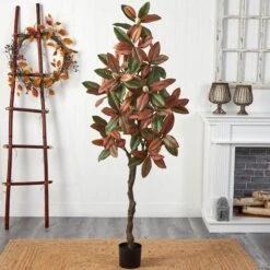 6’ Fall Magnolia Artificial Tree 8 6’ Fall Magnolia Artificial Tree -Artificial Trees Store artificial 6 fall magnolia artificial tree nearly natural 625319