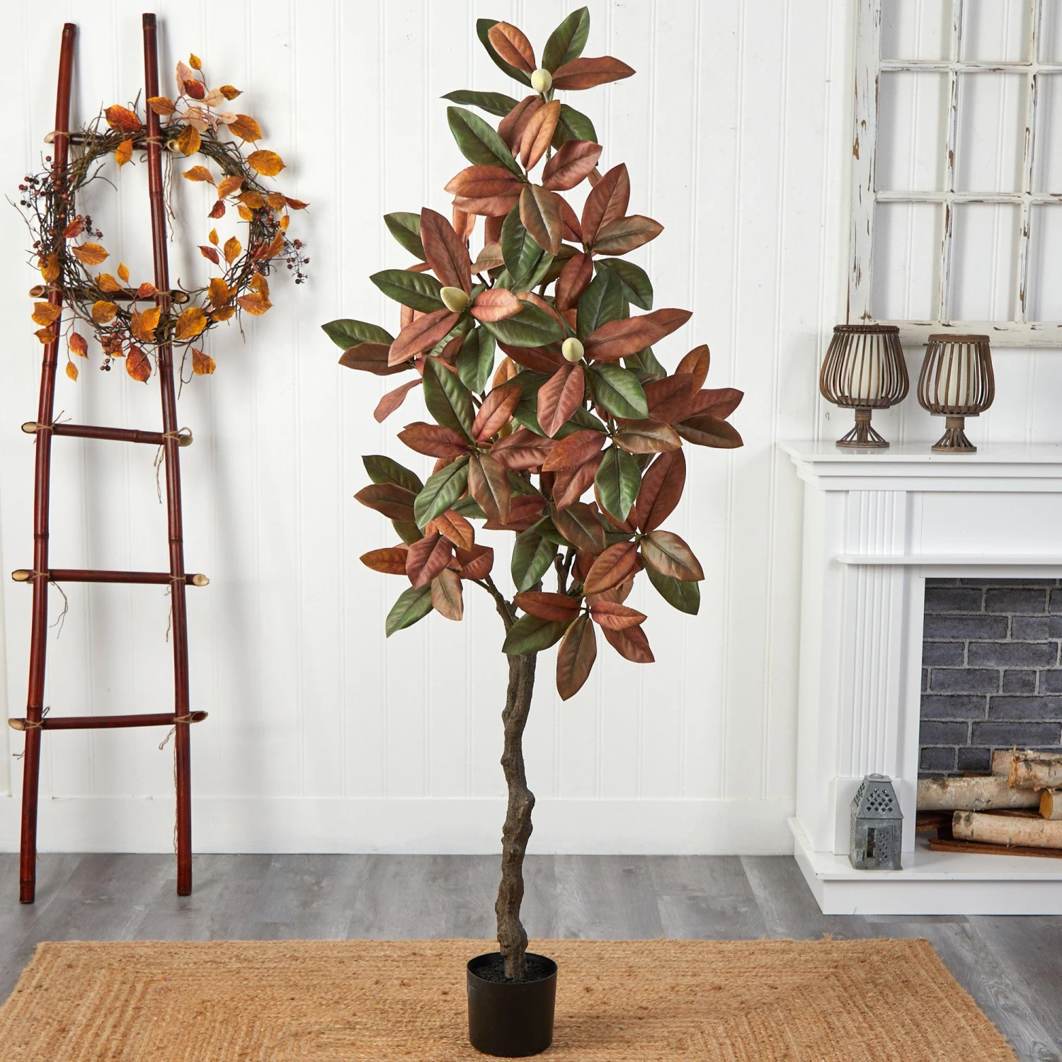 6’ Fall Magnolia Artificial Tree 4 6’ Fall Magnolia Artificial Tree - Image 4