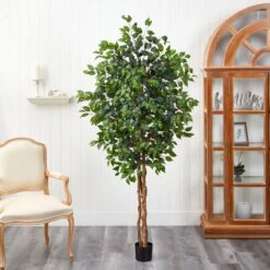 6' Ficus Silk Tree -Artificial Trees Store artificial 6 ficus silk tree nearly natural 464613