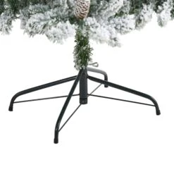 6’ Flocked Livingston Fir Artificial Christmas Tree With Pine Cones And 300 Clear Warm LED Lights -Artificial Trees Store artificial 6 flocked livingston fir artificial christmas tree with pine cones and 300 clear warm led lights nearly natural 341458