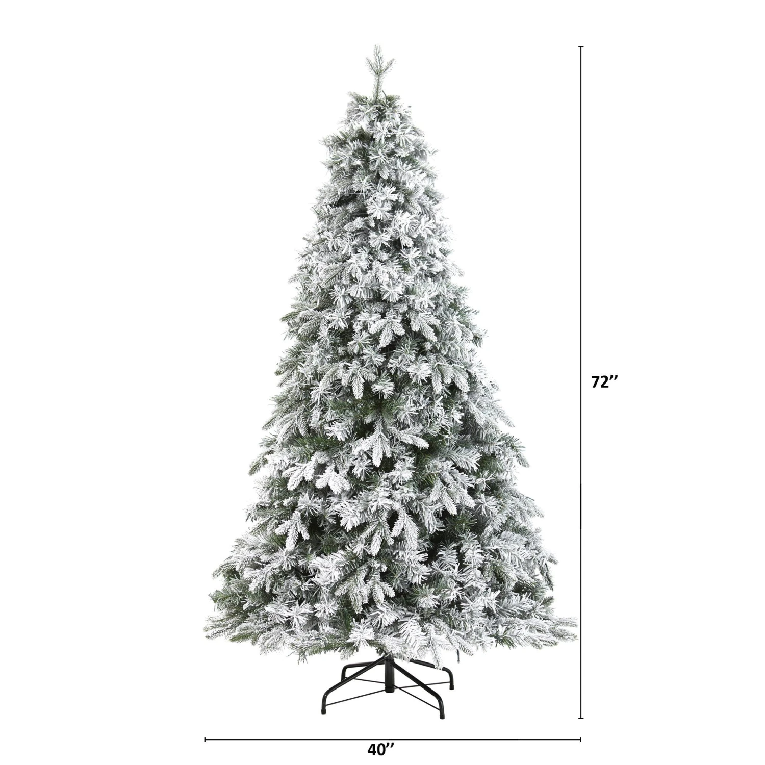 6' Flocked Vermont Mixed Pine Artificial Christmas Tree With 300 Clear LEDs Lights 2 6' Flocked Vermont Mixed Pine Artificial Christmas Tree With 300 Clear LEDs Lights - Image 2