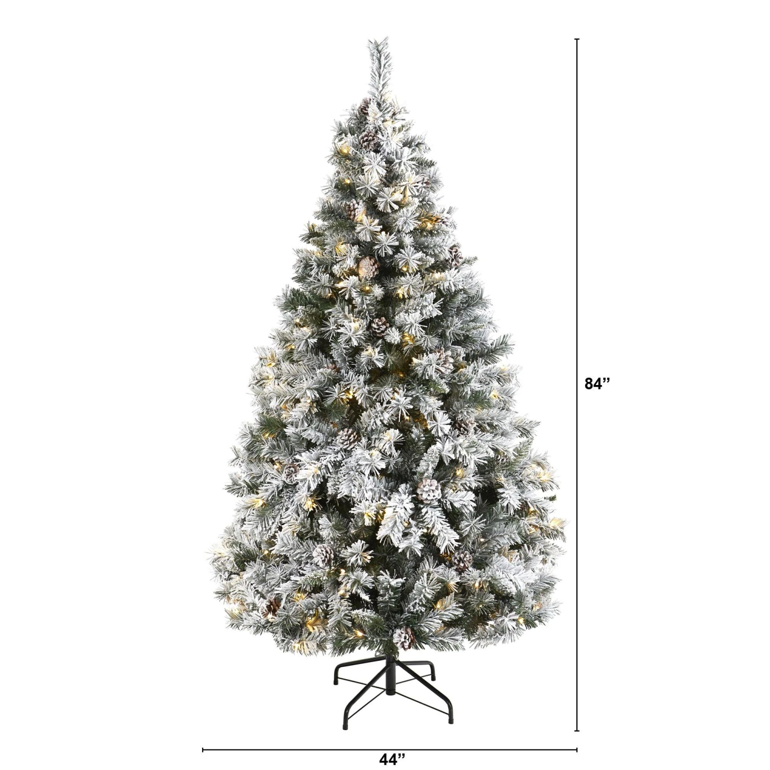 6' Flocked White River Mountain Pine Artificial Christmas Tree With Pinecones And 250 Clear LED Lights 2 6' Flocked White River Mountain Pine Artificial Christmas Tree With Pinecones And 250 Clear LED Lights - Image 2
