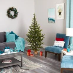 6’ Fraser Fir “Natural Look” Artificial Christmas Tree With 250 Clear LED Lights, A Burlap Base And 1243 Bendable Branches -Artificial Trees Store artificial 6 fraser fir natural look artificial christmas tree with 250 clear led lights a burlap base and 1243 bendable branches nearly natural 505744