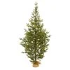 6’ Fraser Fir “Natural Look” Artificial Christmas Tree With 250 Clear LED Lights, A Burlap Base And 1243 Bendable Branches