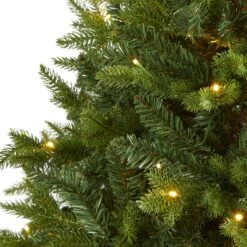 6’ Fraser Fir “Natural Look” Artificial Christmas Tree With 300 Clear LED Lights, A Burlap Base And 2113 Bendable Branches -Artificial Trees Store artificial 6 fraser fir natural look artificial christmas tree with 300 clear led lights a burlap base and nearly natural 786634