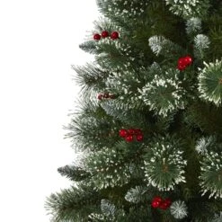 6’ Frosted Swiss Pine Artificial Christmas Tree With 300 Clear LED Lights And Berries 10 6’ Frosted Swiss Pine Artificial Christmas Tree With 300 Clear LED Lights And Berries -Artificial Trees Store artificial 6 frosted swiss pine artificial christmas tree with 300 clear led lights and berries nearly natural 351231